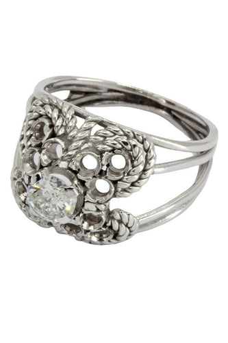 Bague BAGUE DIAMANT ANNÉES 50' 58 Facettes 043351
