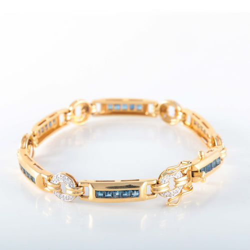 Bracelet BRACELET OR JAUNE SAPHIRS ET DIAMANTS 58 Facettes LP 2140