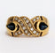 Bague 58 Bague entrecroisée saphirs poire et diamants 58 Facettes 1-150/7
