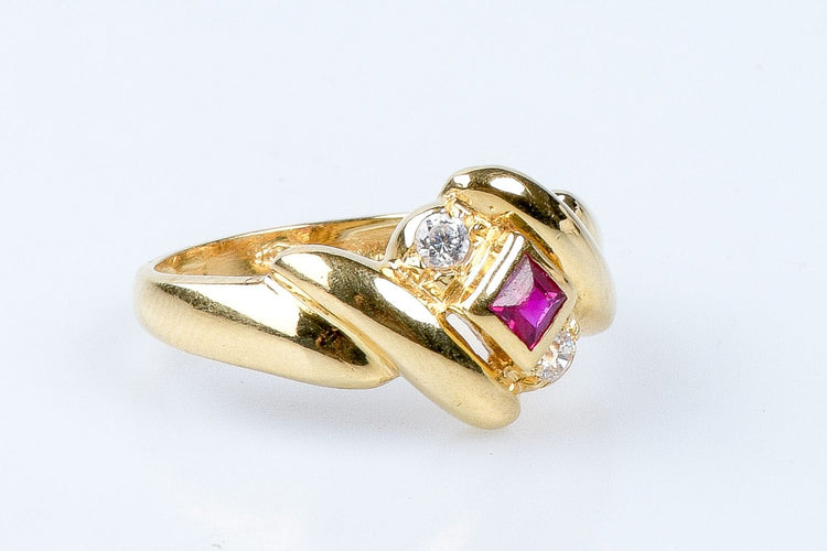 Bague 53 Bague en or massif 58 Facettes 111-215263-43