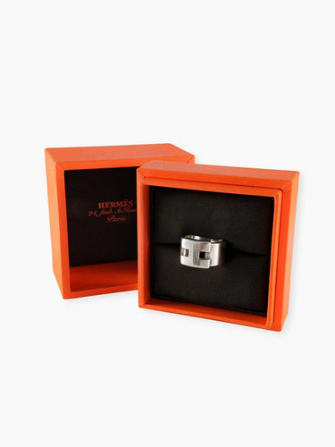 Bague 51 Bague Hermès Heraclès en Argent 58 Facettes