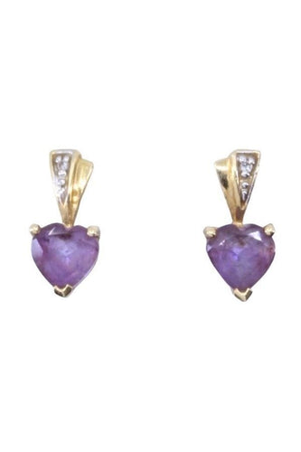 Boucles d'oreilles BOUCLES D'OREILLES CŒURS AMÉTHYSTES 58 Facettes 070361