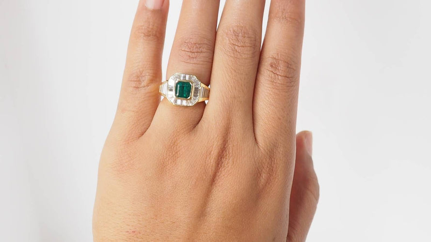 Bague 52 Bague émeraude et diamants 58 Facettes 32146