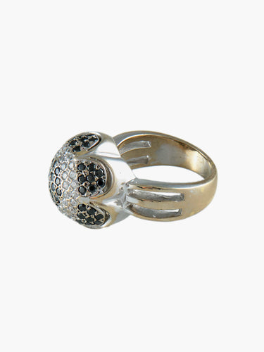 Bague Bague Diamants blancs et Diamants noirs 58 Facettes