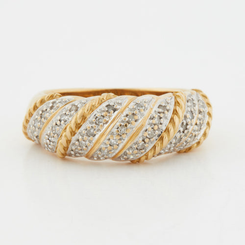 Bague 49 Bague en or jaune et blanc 18 Cts 58 Facettes RÉF 8033/18