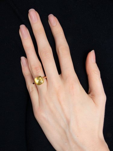Bague 49 Pomellato – Bague Modèle « Nudo » Classic Quartz Jaune et Or Rose 58 Facettes