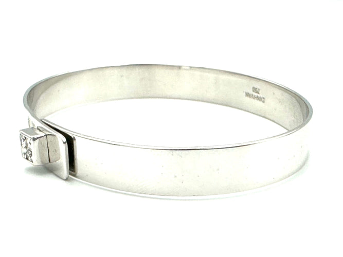 Bracelet DINH VAN. Bracelet Cube Serrure or blanc diamants 58 Facettes