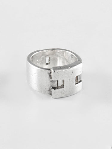 Bague 51 Bague Hermès Heraclès en Argent 58 Facettes