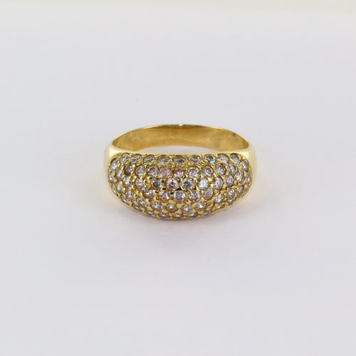 Bague Bague boule pavage en or jaune 58 Facettes
