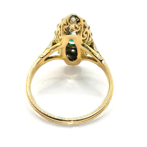 Bague Bague Marquise émeraude et diamants 58 Facettes 2061