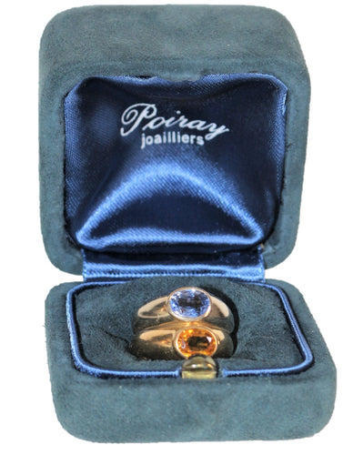 Bague POIRAY - Bague double jonc or blanc or jaune saphirs 58 Facettes 393