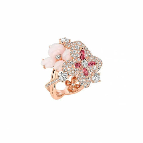 Bague CHAUMET - Bague Hortensia Or rose Diamants Opale Tourmalines Saphirs 58 Facettes 082477