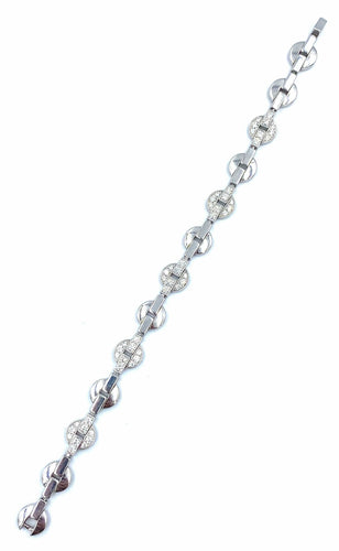 Bracelet Cartier. Collection Himalia, bracelet or blanc 18K et diamants 58 Facettes