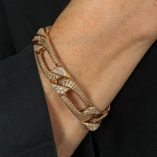 Bracelet GEORGES LENFANT, Rare Bracelet en Or & Diamants 58 Facettes