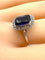Bague 52 Bague en or blanc 18 carats, diamants et saphir Verneuil. Epoque 1900 58 Facettes AB266