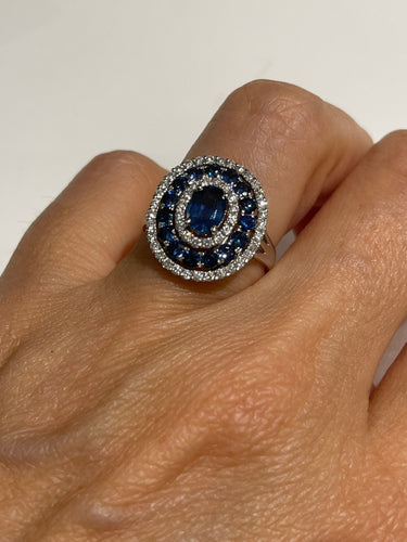 Bague Bague duchesse Saphir Diamants 58 Facettes