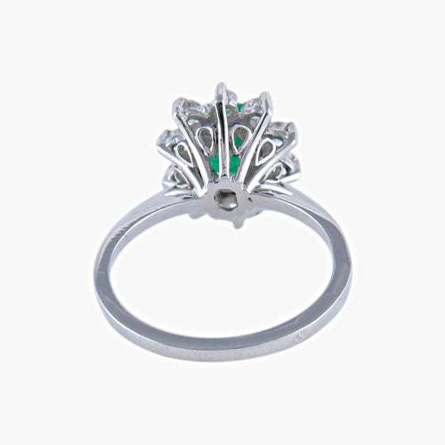 Bague Bague Marguerite Emeraude et diamants 58 Facettes