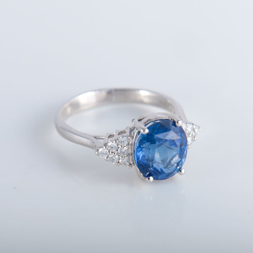 Bague 52 Bague Saphir de Ceylan Diamants 58 Facettes