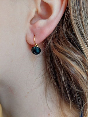 Boucles d'oreilles DORMEUSES ANCIENNE EN JAIS 58 Facettes 081681