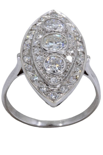 Bague MARQUISE DIAMANTS STYLE ART-DÉCO 58 Facettes 061211