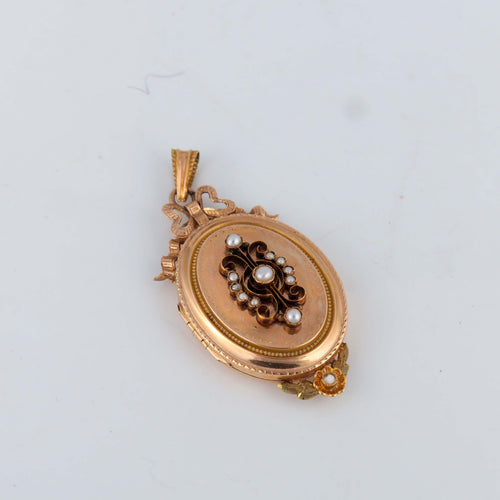 Boucles d'oreilles Parure  Napoléon III Or et Perles fines 58 Facettes