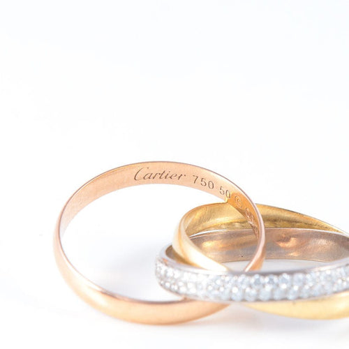 Bague 50 BAGUE CARTIER "TRINITY" DIAMANTS 58 Facettes
