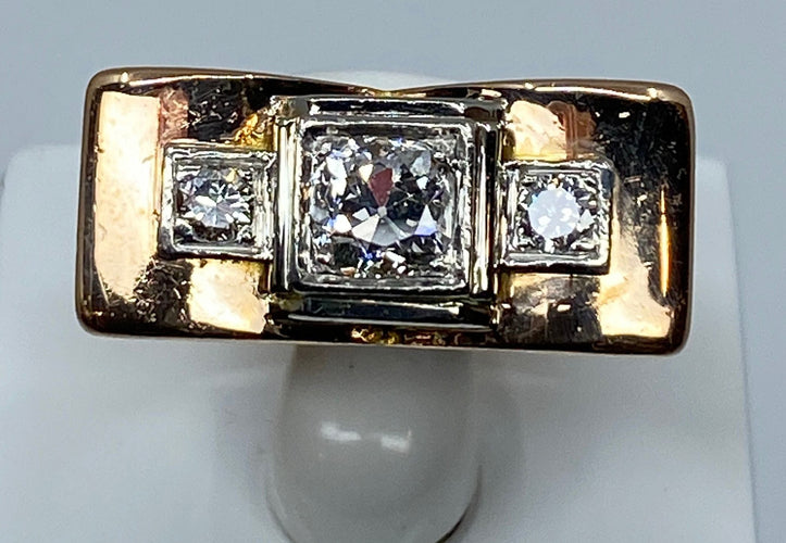 Bague Bague TANK en or jaune & diamants 58 Facettes