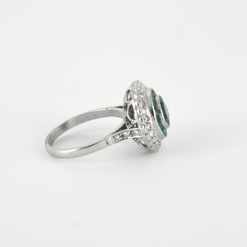 Bague 53 BAGUE ART DÉCO EMERAUDE 58 Facettes