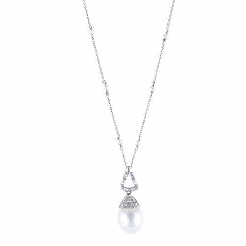 Collier Pendentif sur chaîne Perle Mers du sud 58 Facettes