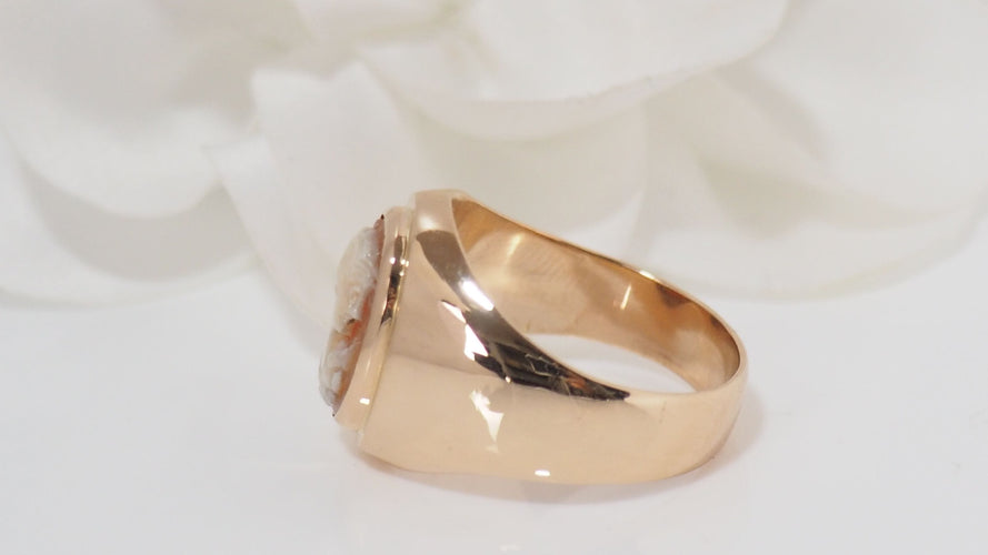 Bague Bague jonc en or rose et camée 58 Facettes 31802