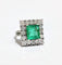 Bague 51 Bague platine émeraude entourage diamants 58 Facettes 1-775/4