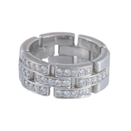 Bague 51 CARTIER - bague Maillon Panthère or gris, diamants 58 Facettes