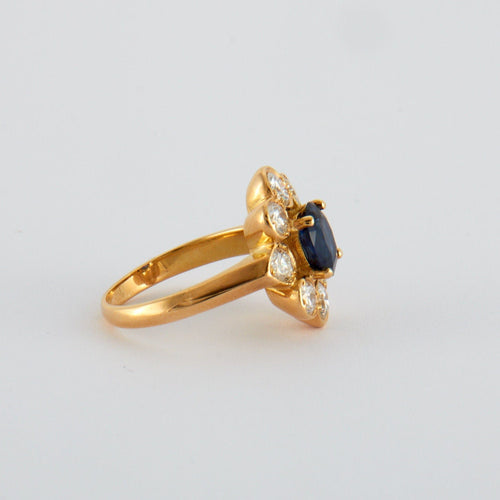 Bague 53 Bague Marguerite Saphir et Diamants 58 Facettes