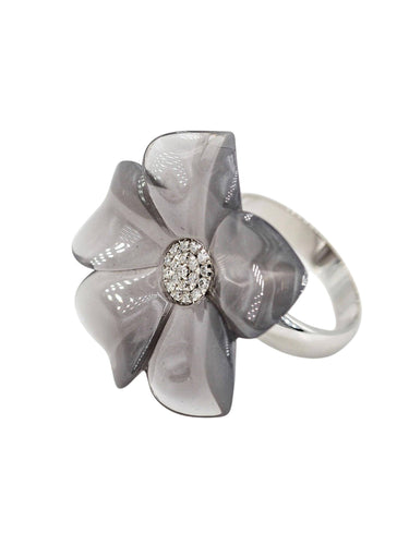 Bague 53 André Benitah Bague Printania Or blanc Diamant 58 Facettes 06210CD
