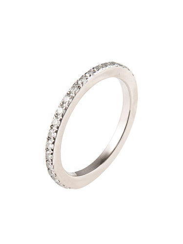 Bague Alliance en or blanc et diamants 58 Facettes