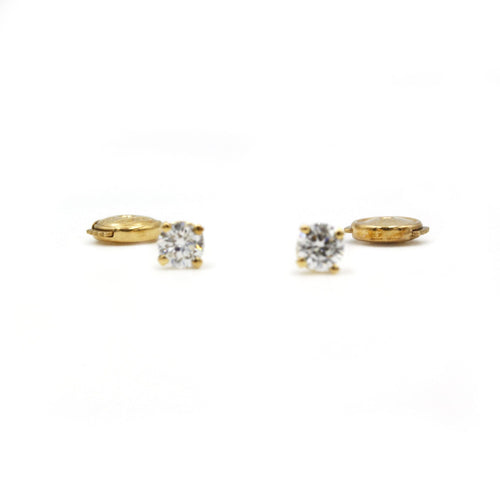Boucles d'oreilles Puces D'oreilles Or et diamants 58 Facettes 220293R