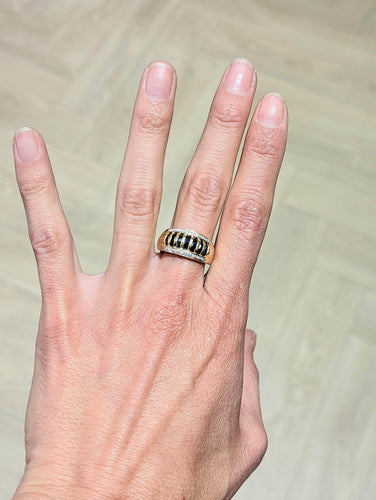 Bague Bague bandeau en or, saphirs et diamants 58 Facettes