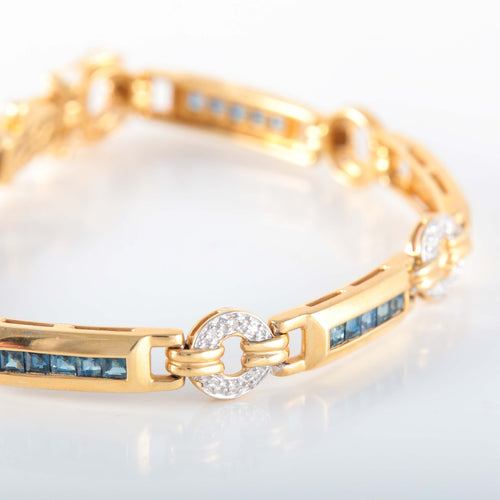 Bracelet BRACELET OR JAUNE SAPHIRS ET DIAMANTS 58 Facettes LP 2140