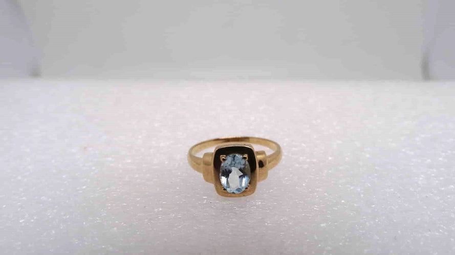Bague 54 Bague or et aigue-marine 58 Facettes 11719