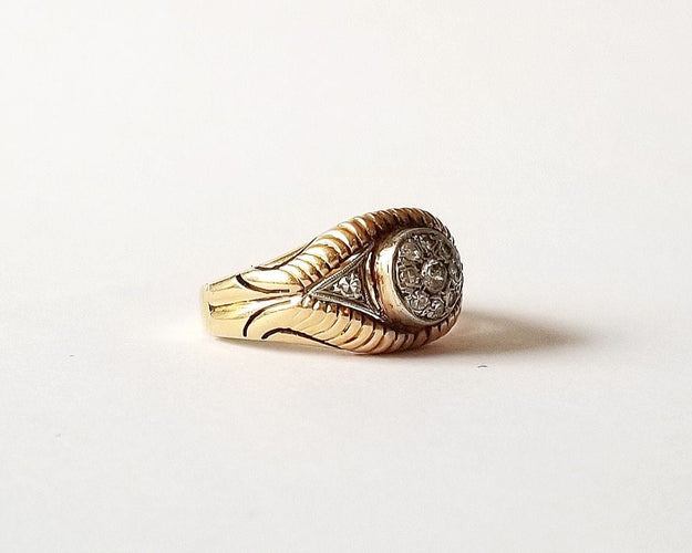 Bague 54 Bague Or Jaune et diamants 58 Facettes