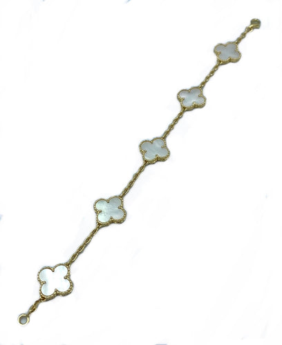 Bracelet Van Cleef & Arpels. Bracelet Alhambra Vintage or jaune et nacre 58 Facettes