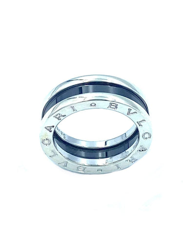 Bague 51 BVLGARI. Collection BZERO1 Save the Chidren, alliance argent et céramique 58 Facettes