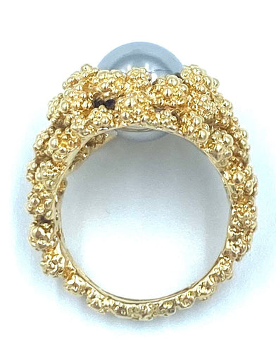 Bague GILBERT ALBERT. Bague or jaune et billes interchangeables 58 Facettes