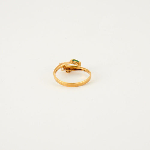 Bague 53 Bague Muguet Diamants Emeraude 58 Facettes EL2-82