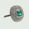 Bague 58 BAGUE EN PLATINE DE STYLE ART DÉCO AVEC DIAMANTS ET ÉMERAUDES 58 Facettes Q994A