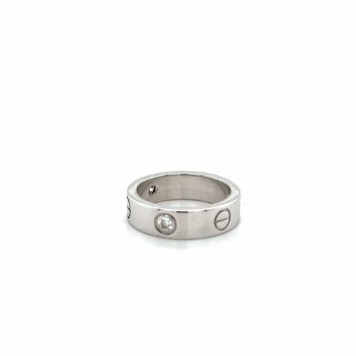 Bague 53 CARTIER - BAGUE LOVE 3 DIAMANTS - OR GRIS 58 Facettes RÉF CARTIER