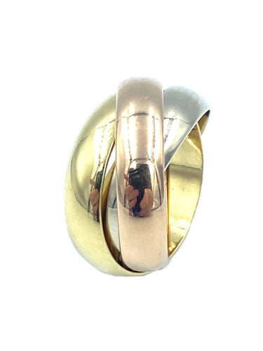 Bague CARTIER. Collection Trinity, alliance 3 ors GM 58 Facettes