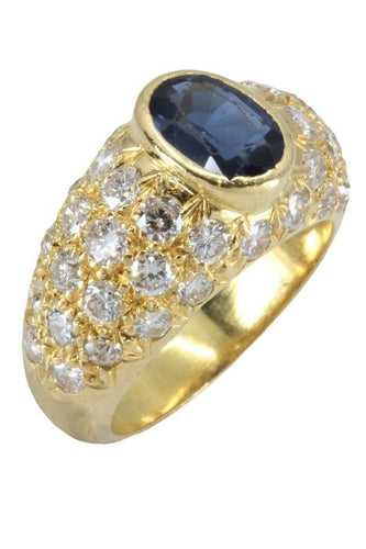 Bague BAGUE JONC SAPHIR ET DIAMANTS 58 Facettes 045771