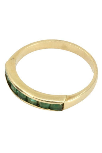 Bague DEMI-ALLIANCE EMERAUDES 58 Facettes 043641