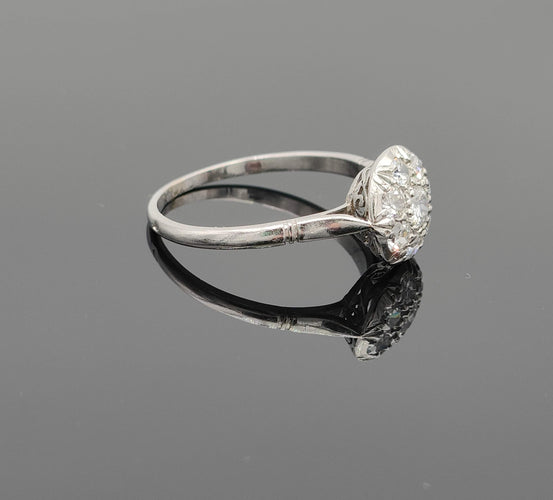 Bague 54 Bague Art Déco Platine Diamants 58 Facettes
